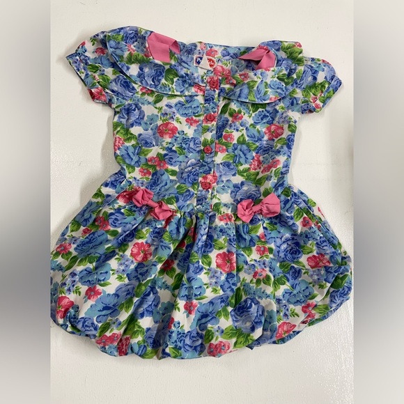 Popsicle vintage Floral Blue and Pink Dress - Picture 1 of 6
